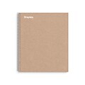Staples Premium 5-Subject Notebook, 8.5 x 11, College Ruled, 200 Sheets, Brown (TR52122)