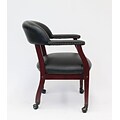 Boss Office Products Captains Guest Armchair; With Casters, Black