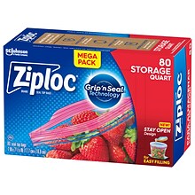 Ziploc Medium Storage Bags, 1 Qt., 80/Box (314471)