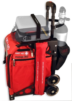 MobileAid Trauma BLS (Basic Life Suppport) EASY-ROLL Modular First Aid Station with Oxygen Tank Hold