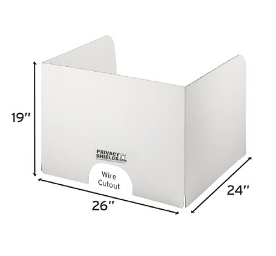 Classroom Products Foldable Cardboard Freestanding Privacy Shield, 19"H x 26"W, White, 10/Box (1910 WH)