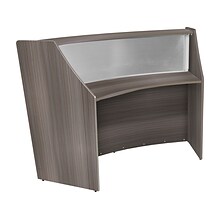 Regency Marque 72W Curved Reception Desk Workstation, Driftwood Gray (77310GY)