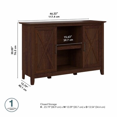 Bush Furniture Key West 30" Accent Cabinet with Doors and 4 Shelves, Bing Cherry (KWS146BC-03)