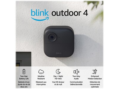 Blink Outdoor 4 Wireless 2-Camera Smart Security Camera System, Black (B0B1N6B8QT)