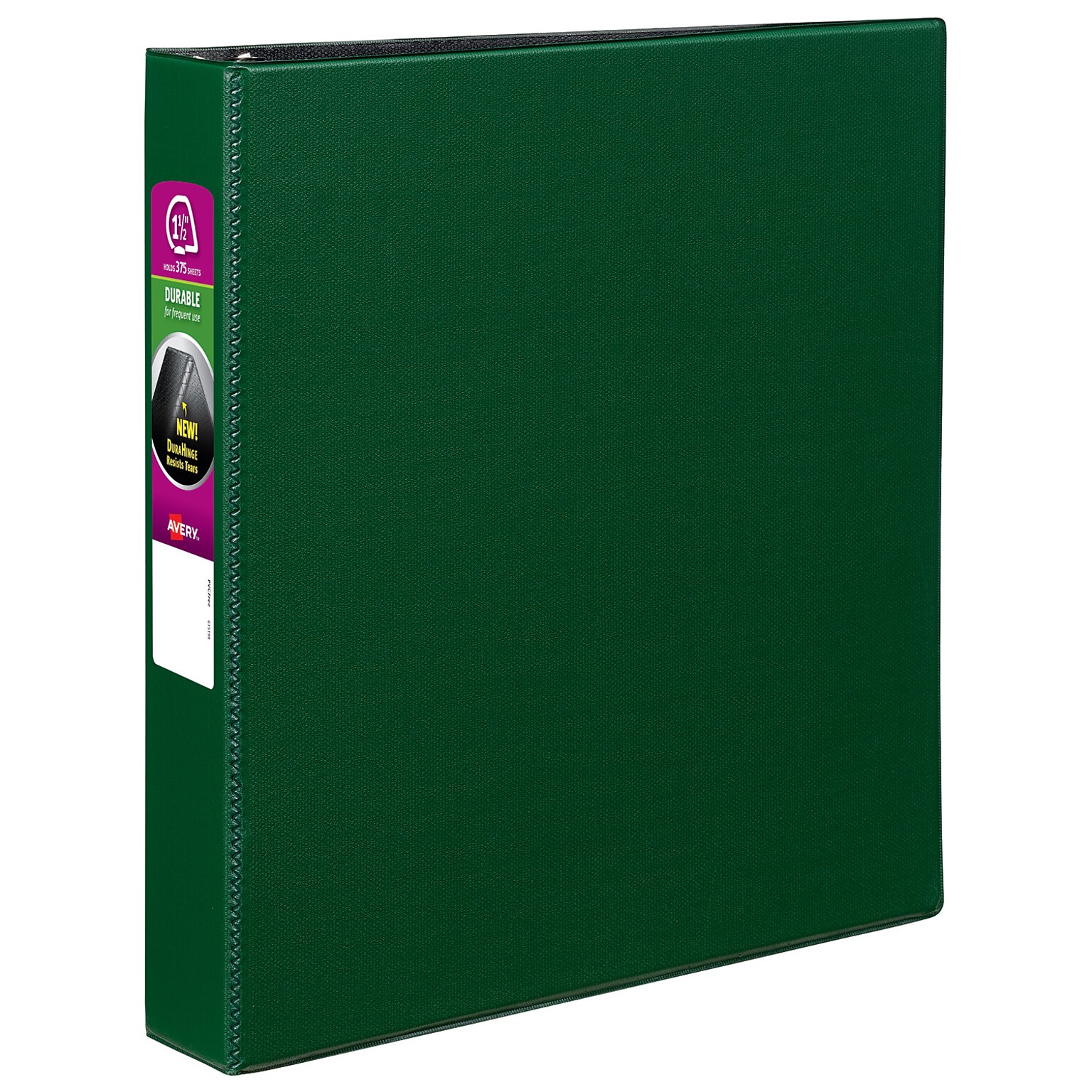 Avery 1 1/2 3-Ring Non-View Binders, Slant Ring, Green (27353)