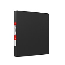 Staples® Standard 1 3 Ring Non View Binder with D-Rings, Black (26407-CC)