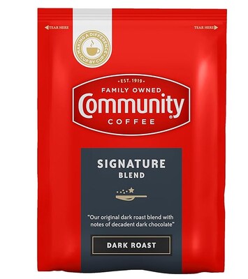 Community Coffee Signature Blend Ground Coffee, Dark Roast, 40/Carton (15300)