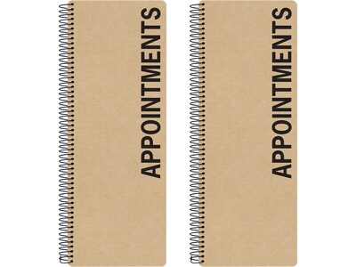 Global Printed Products 5 x 13.5 Daily Appointment Book, Kraft, 2/Pack (SPLS-0083)
