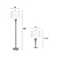 Lalia Home Perennial 62"/27.25" Brushed Nickel Three-Piece Floor/Table Lamp Set with Tapered Shades (LHS-1008-BN)