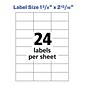 Avery Address Labels for Copiers 1-3/8" x 2-13/16", White, 24 Labels/Sheet, 100 Sheets/Box (5363)