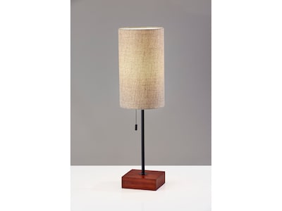Adesso Trudy Incandescent/LED Table Lamp, Walnut/Natural (1568-12)