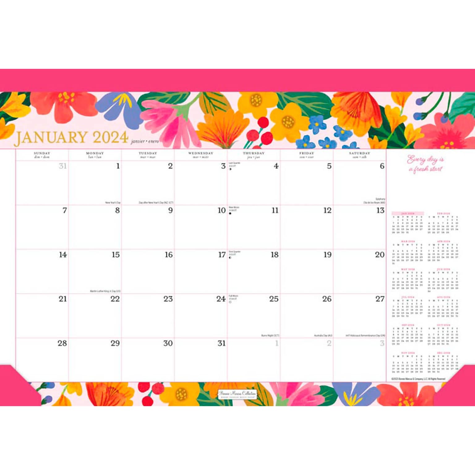 2023-2024 Plato Bonnie Marcus 15.5 x 11 Academic & Calendar Monthly Desk Pad Calendar (9781975457341)