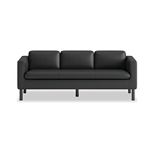 HON Parkwyn 77 Polyurethane Sofa, Black (HVLVL3.BLK01)