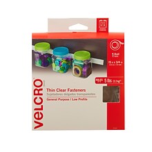 Velcro® Brand 3/4 x 15 Sticky Back Hook & Loop Fastener Roll, Clear (91325)