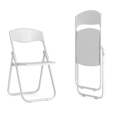 Flash Furniture Plastic Folding Chair, White, Set of 2 (2RUTIWHITE)