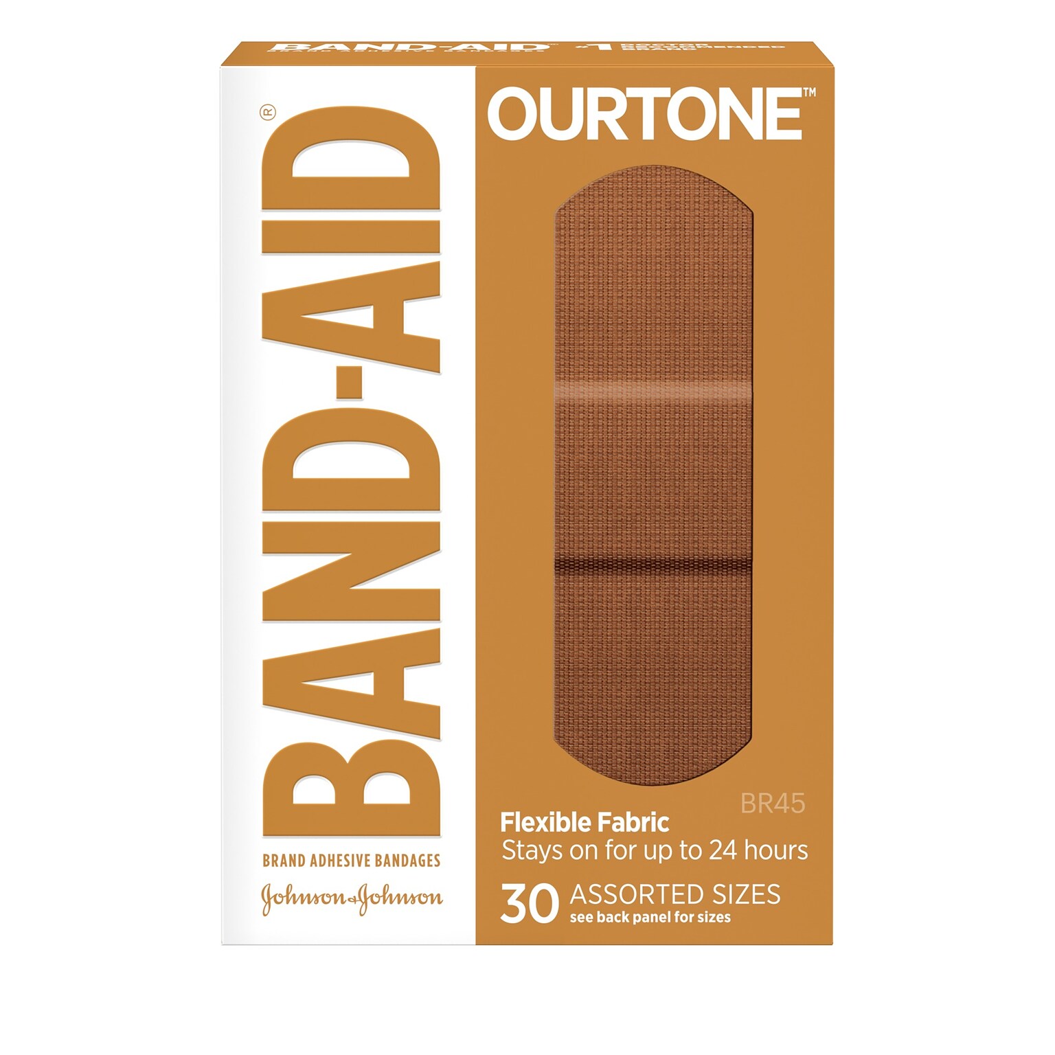 Band-Aid Brand OurTone Adhesive Bandages, BR45, 30/Count (119585)