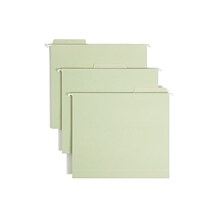 Smead FasTab Reinforced Box Bottom Hanging File Folder, 2 Expansion, 3-Tab Tab, Letter Size, Moss,