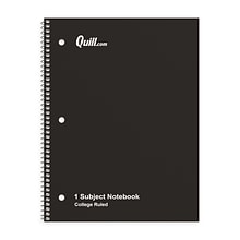 Quill Brand® 1-Subject Notebook, 8 x 10.5, College Ruled, 70 Sheets, Black, 3/Pack (TR58373)