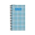 2024-2025 TF Publishing Blue Plaid 3.5 x 6.5 Academic Weekly & Monthly Planner, Paperboard Cover,