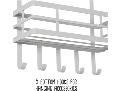 Honey-Can-Do Metal Over-Cabinet Door Organizer with Hooks, White (KCH-09426)
