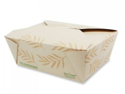 World Centric No Tree Sugercane Takeout Container, 46 oz., Natural, 300/Carton (WORTONT8)
