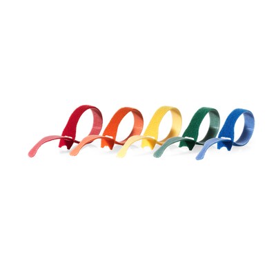 Velcro® Fasteners, 1/2"x8" Straps, Assorted Colors