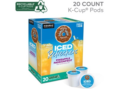 The Original Donut Shop Iced Refreshers Pineapple Passion Fruit Infused Water, Keurig® K-Cup® Pods, 20/Box (5000379381)