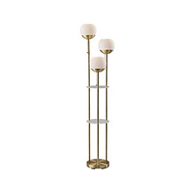 Adesso Bianca 63 Antique Brass Floor Lamp with 3 Globe Shades (4023-21)