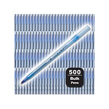 BIC Round Stic Xtra Life Ballpoint Pen, Medium Point, Blue Ink, 500/Pack (GSM500E-BLU)