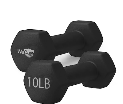 WeCare Fitness Neoprene Coated 10 Lbs Dumbbells for Non-Slip Grip, 2/Set (WDN100005)