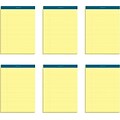 TOPS Docket Notepads, 8.5 x 11.75, Wide, Canary, 100 Sheets/Pad, 6 Pads/Pack (TOP 63387)