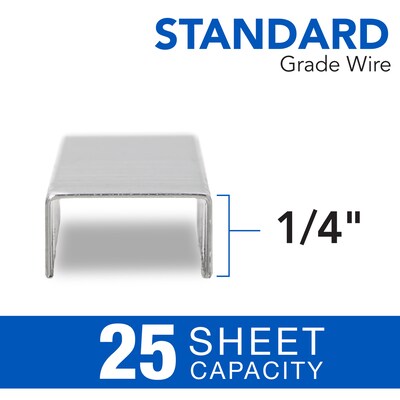Swingline Standard 1/4" Length Standard Staples, Full Strip, 5000/Box, 5 Boxes (S7035101S)