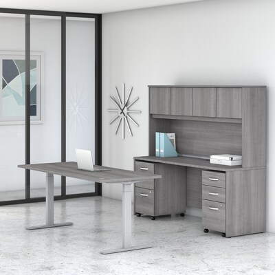 Bush Business Furniture Studio C 72"W Credenza Desk, Platinum Gray (SCD372PG)