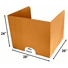 Classroom Products Foldable Cardboard Freestanding Privacy Shield, 24H x 28W, Kraft, 20/Box (2420