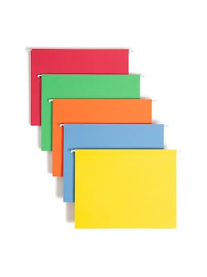 Smead Hanging File Folders, 1/5-Cut Tab, Letter Size, Assorted Colors, 25/Box (64059)