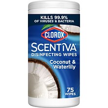 Clorox Scentiva Disinfecting Wipes, Pacific Breeze & Coconut Scent, 75 Wipes/Container (60037)