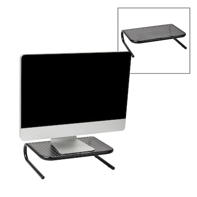 Mind Reader Elevate Collection Metal Monitor Stand, Holds up to 40 lbs., Black, 2/Pack (2METMONST-BLK)