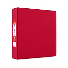 Staples® Standard 2 3 Ring Non View Binder with D-Rings, Red (26305-CC)