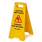 Alpine Industries Wet Floor Sign, 24"H, Yellow, 5/Pack (499-5pk)