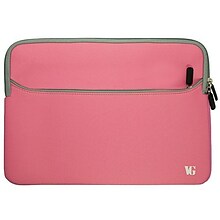 Vangoddy Laptop Carrying Sleeve with Front Pocket Fits up to 17 Laptops (Pink)