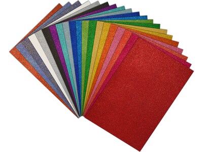 Better Office Glitter EVA Foam Sheets, Assorted Colors, 20/Pack (01151)