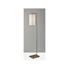 Simplee Adesso Zion 65 Antique Brass Floor Lamp with White Drum Shade (SL1156-21)