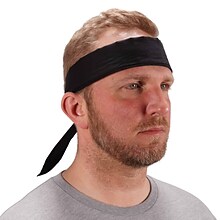 Ergodyne Chill-Its 6700 Cooling Bandana, Black, One Size (12396)