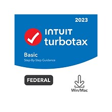 TurboTax Basic 2023 Federal for 1 User, Windows/Mac, Download (5102416)