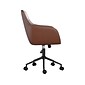 Martha Stewart Rayna Ergonomic Faux Leather Swivel Office Chair, Saddle Brown (CH2209216BRBK)