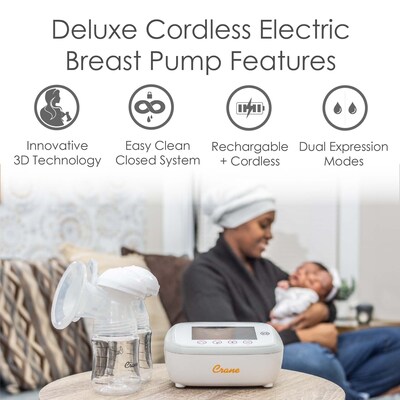 Crane Deluxe Cordless Breast Pump, Electric (EE-9003)