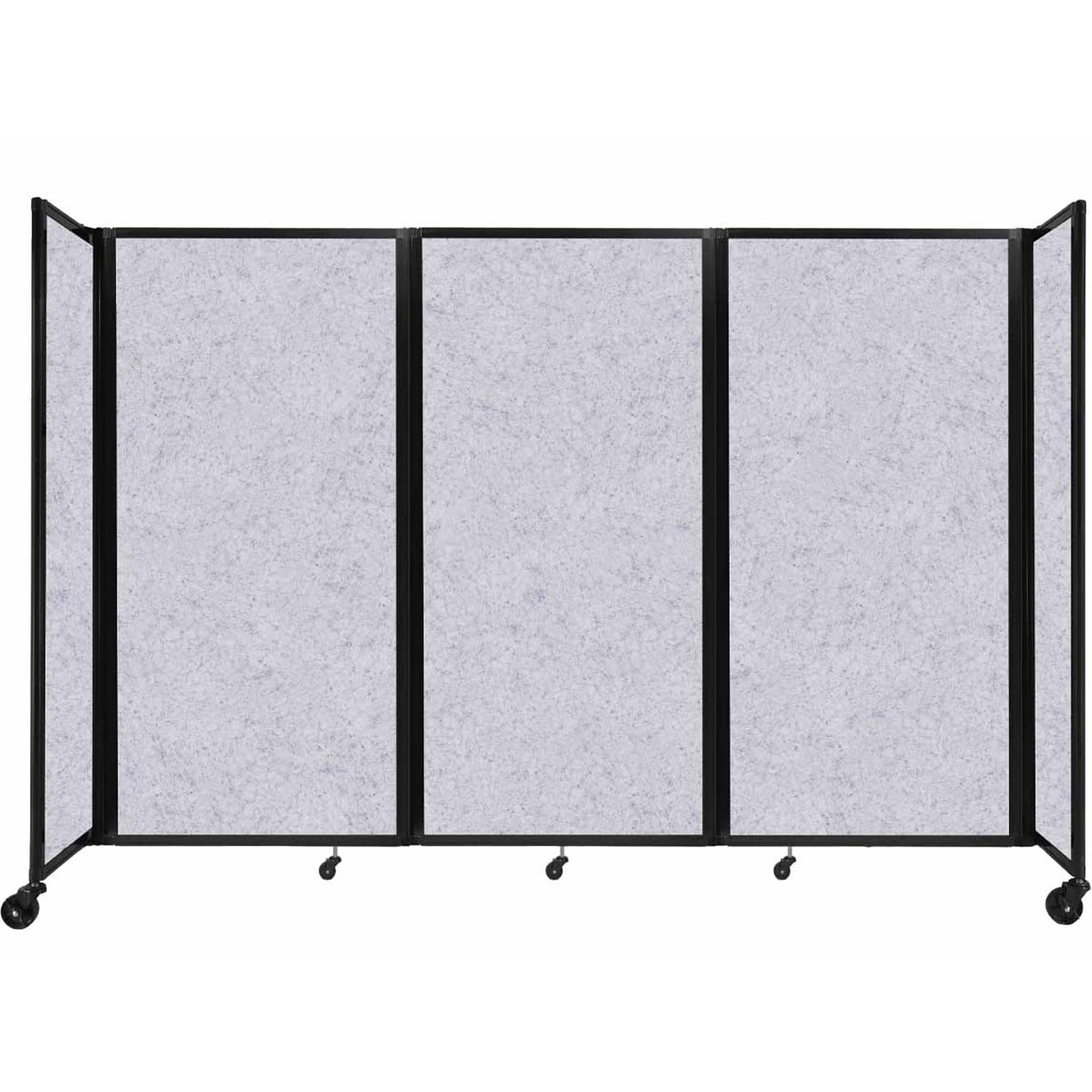Versare The Room Divider 360 Freestanding Folding Portable Partition, 72H x 102W, Marble Gray SoundSorb Fabric (1932001)