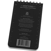 Rite In The Rain All-weather 1-Subject Pocket Notebook, 3 x 5, Graph Ruled, 50 Sheets, Black (735)