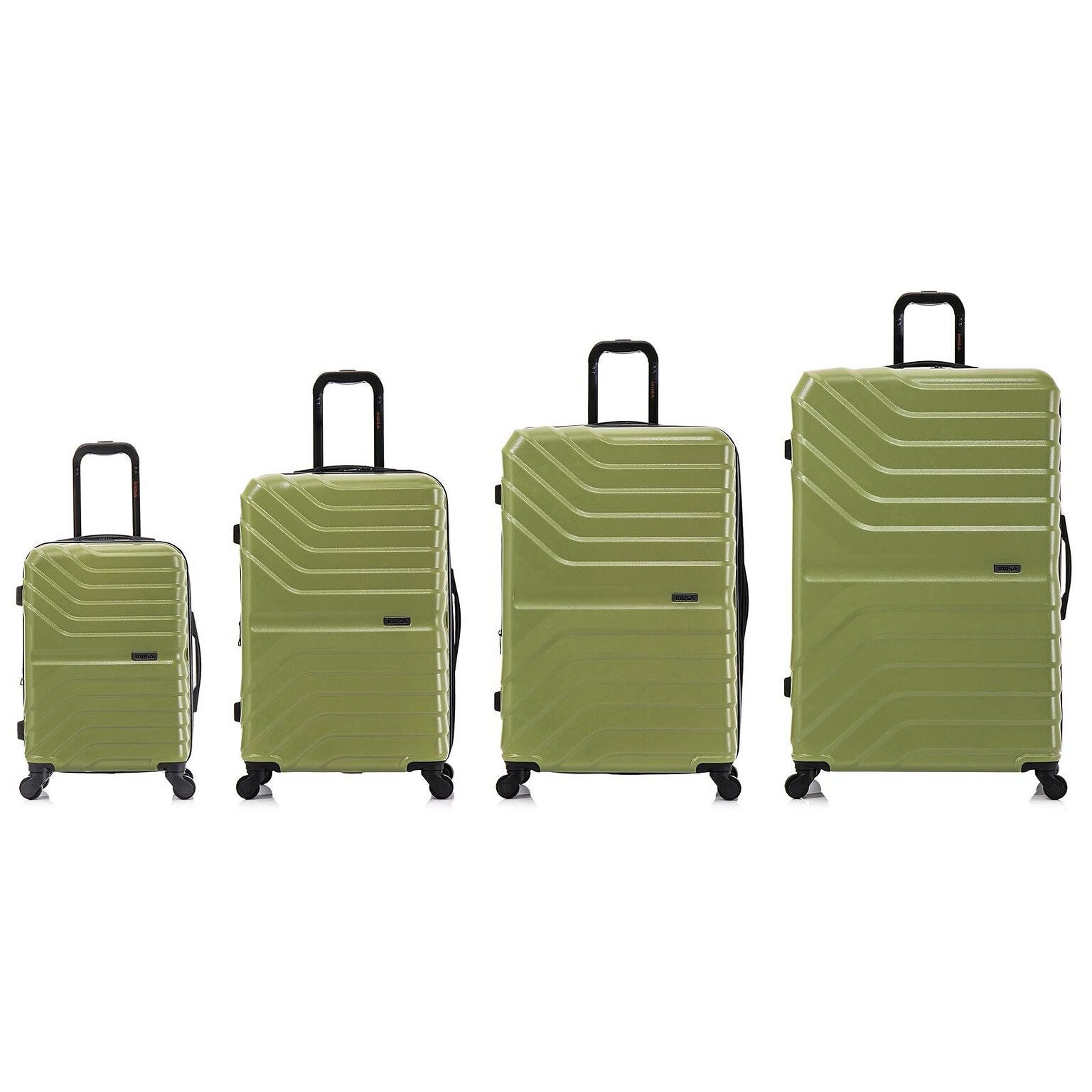 InUSA Aurum 4-Piece Hardside Spinner Luggage Set, Green (IUAURSMLXL-GRN)