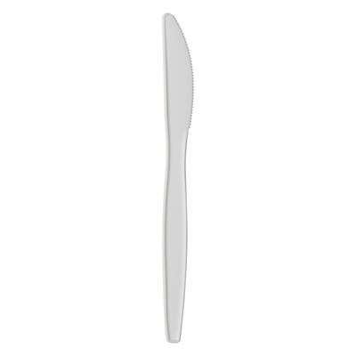 Dixie Plastic Knife 6-1/4, Medium-Weight, White, 1000/Pack (PKM21)